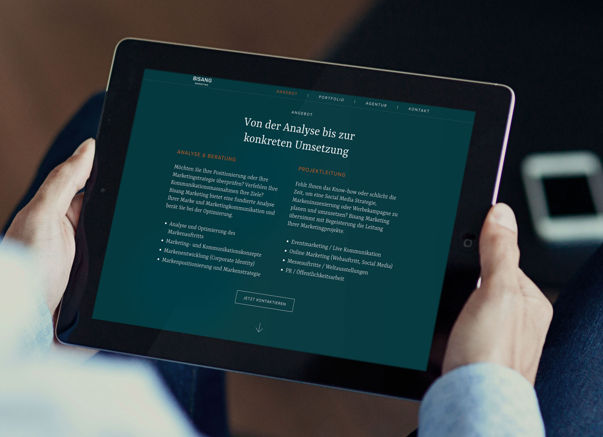 Bisang Marketing Bisang Marketing Webseite i Pad