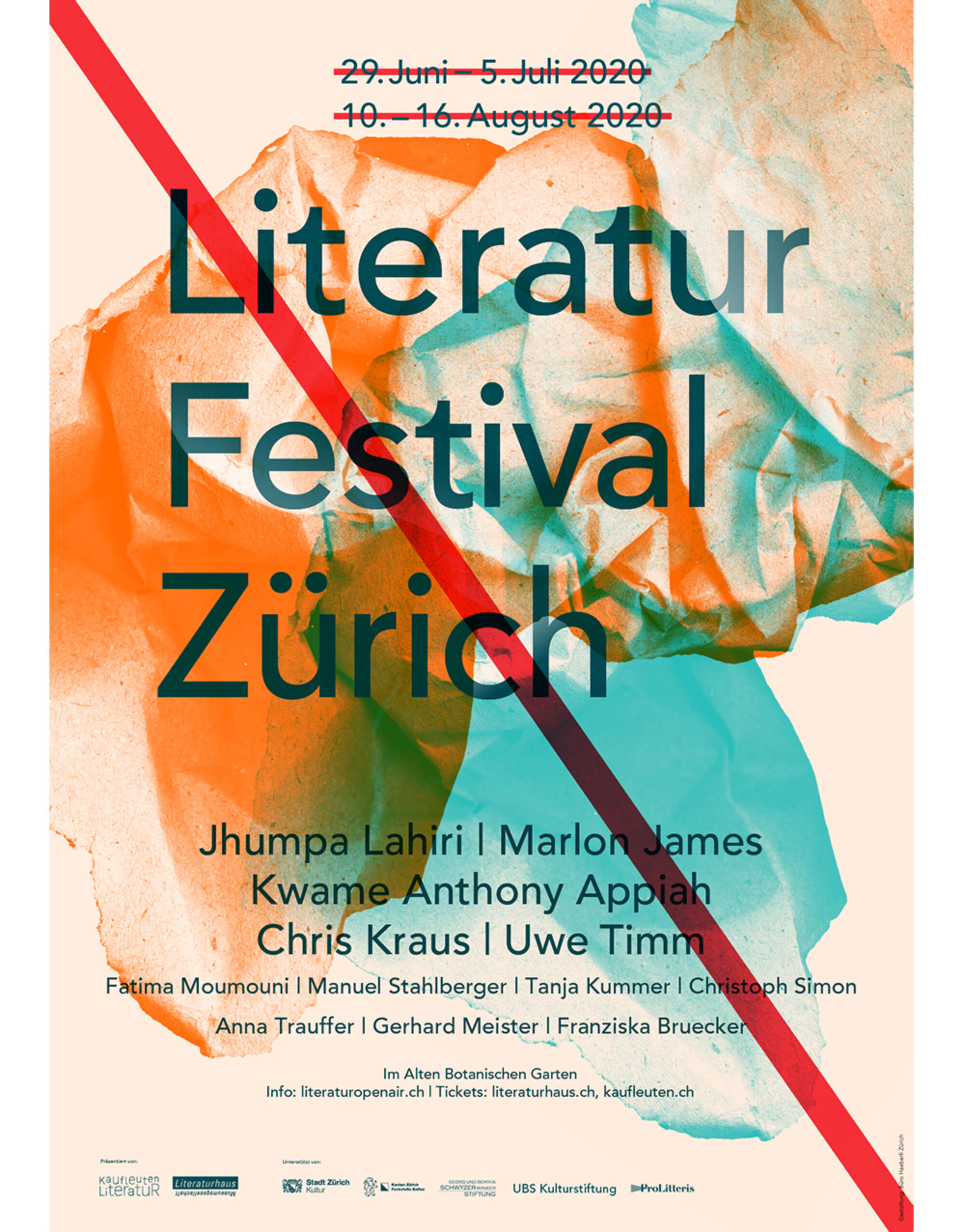 Literatur Festival Zürich 2020 KL Literaturfestival2020 Poster 01