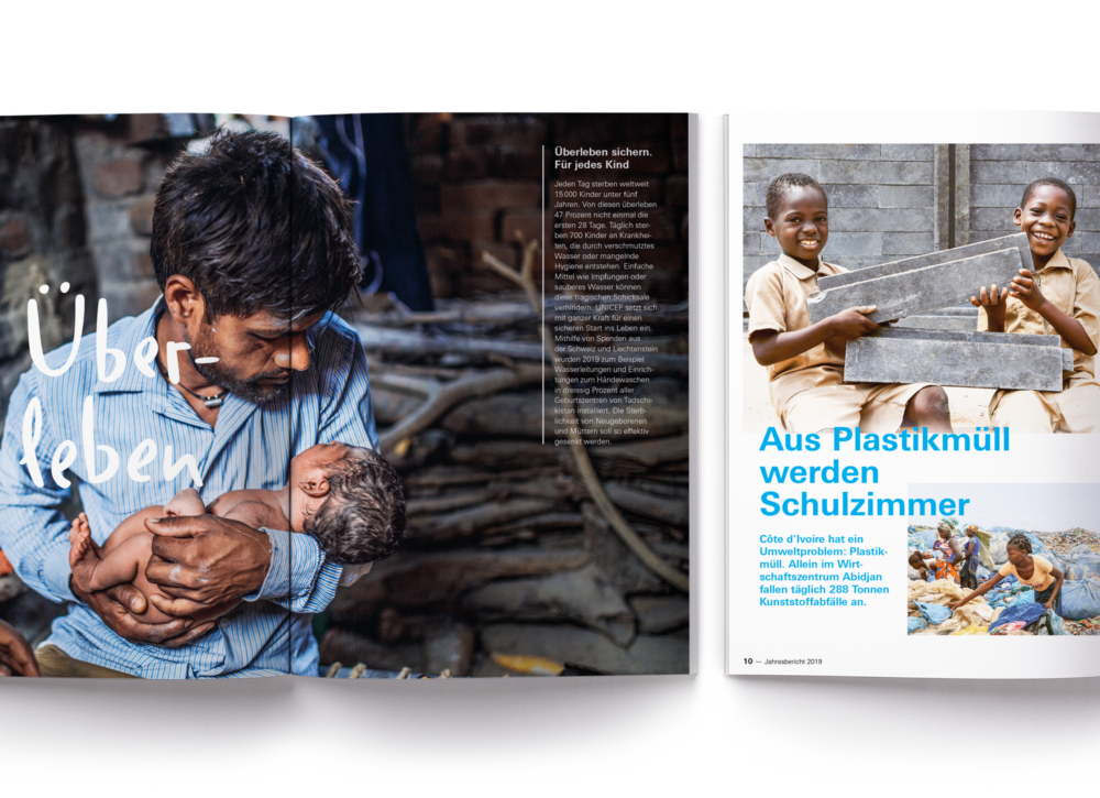 UNICEF Schweiz und Liechtenstein. Editorial Design, Jahresbericht. Büro ...